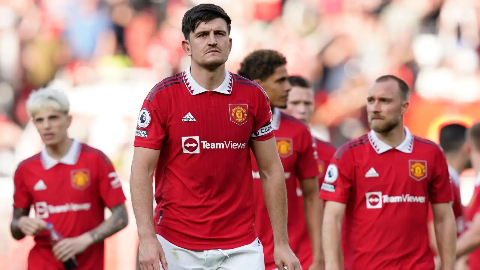 Man Utd defender Harry Maguire walks off the pitch