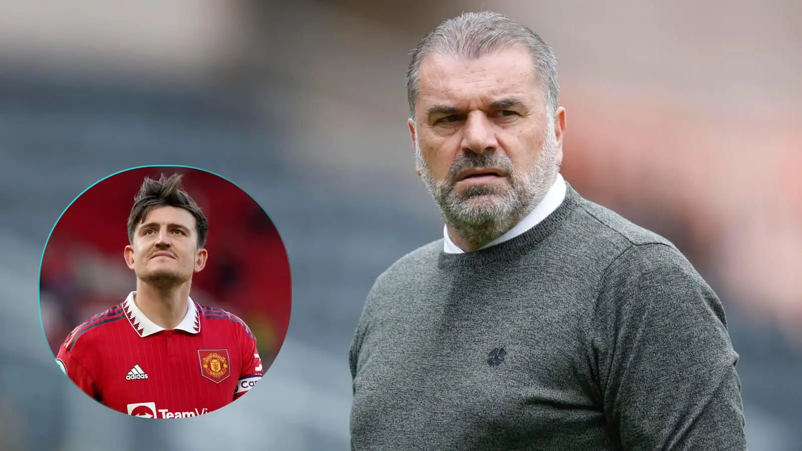 Ange Postecoglou and Harry Maguire