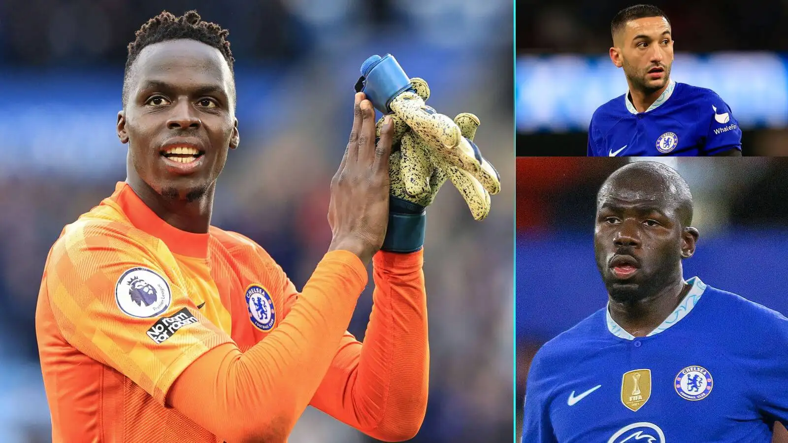 Chelsea trio Edouard Mendy, Hakim Ziyech and Edouard Mendy.