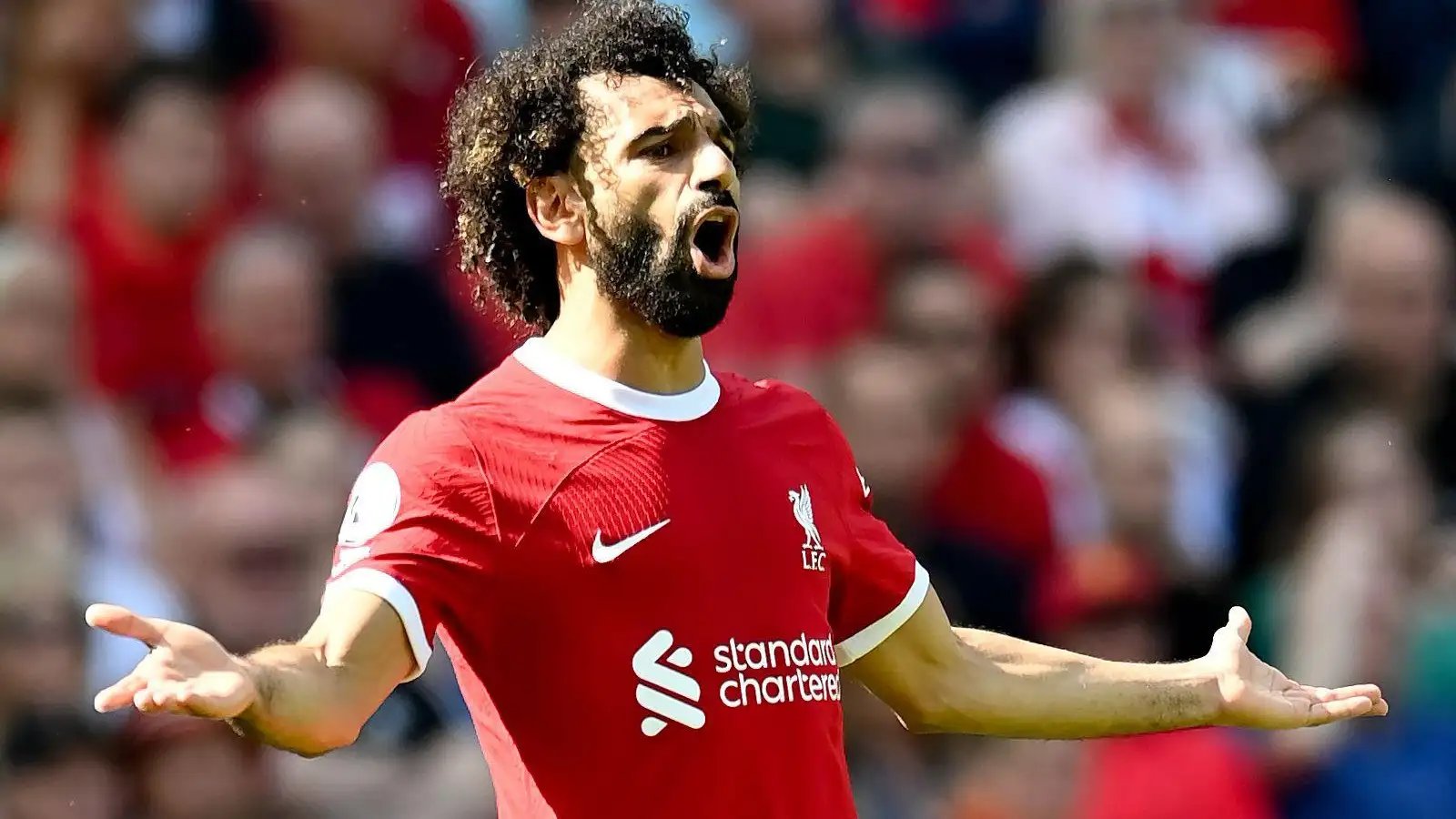 Mo Salah in action for Liverpool