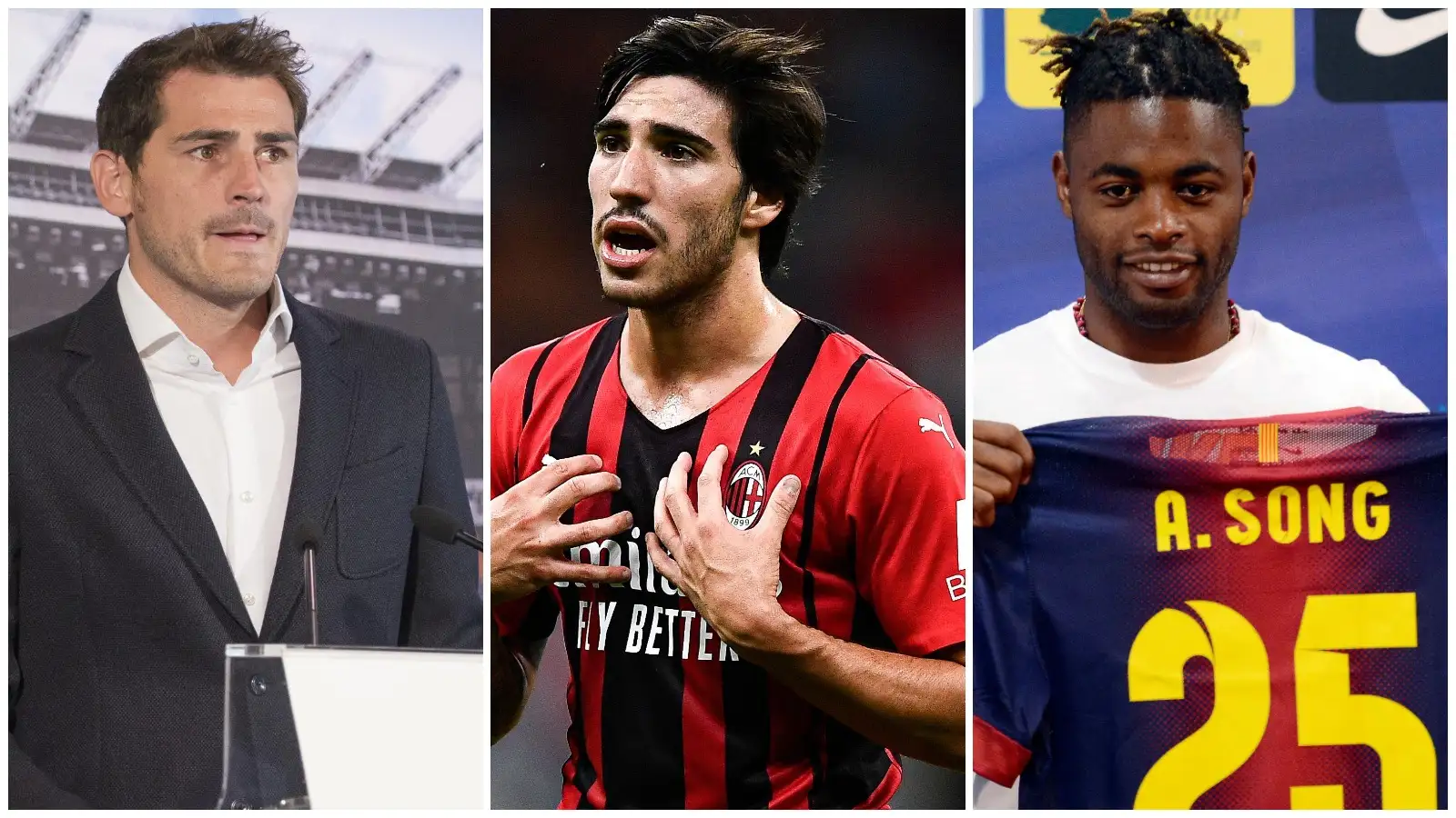 Iker Casillas, Sandro Tonali and Alex Song all were upset to leave their clubs.