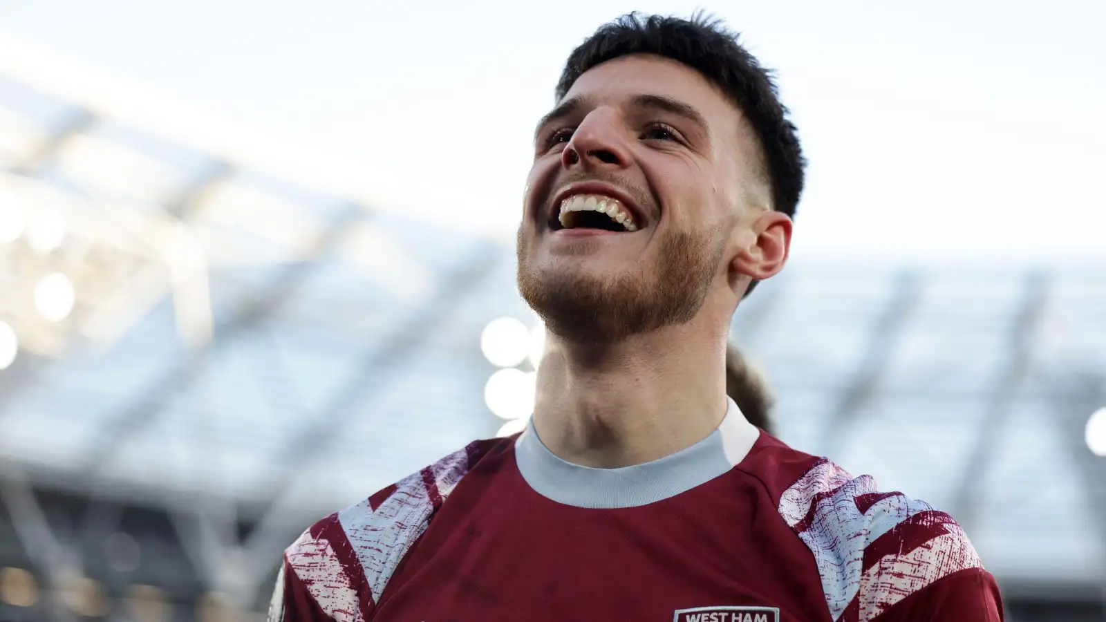 Arsenal target Declan Rice smiles during a Premier League match.