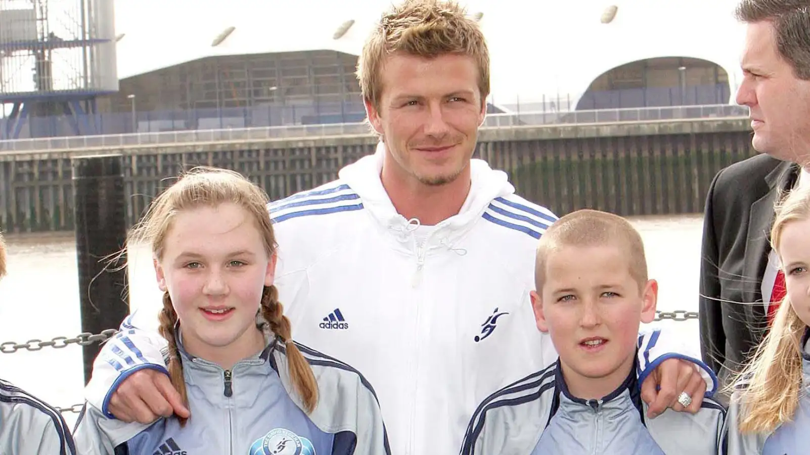 A young Harry Kane at the launch of the David Beckham Football Academy in 2005.