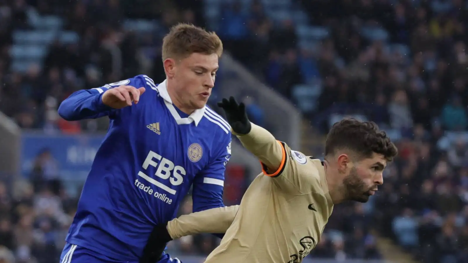 Harvey Barnes, Christian Pulisic, Leicester City, Chelsea, March 2023