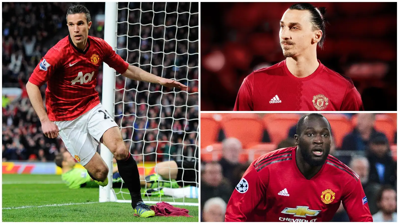 Ex-Manchester United strikers Robin van Persie, Zlatan Ibrahimovic and Romelu Lukaku