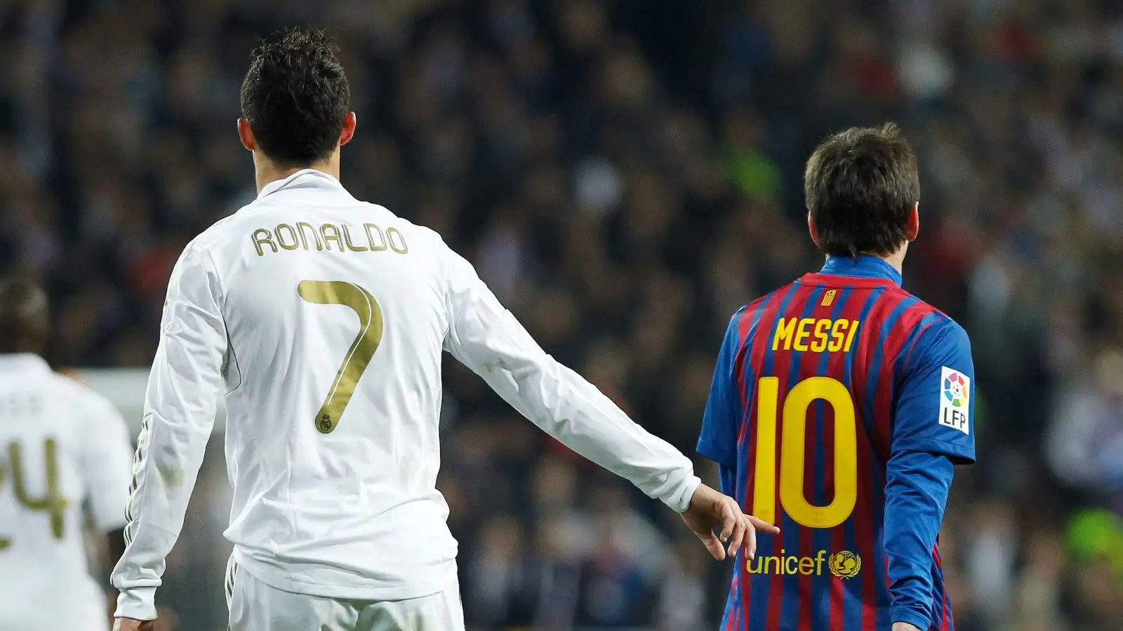 Real Madrid onward Cristiano Ronaldo and also Barcelona player Lionel Messi