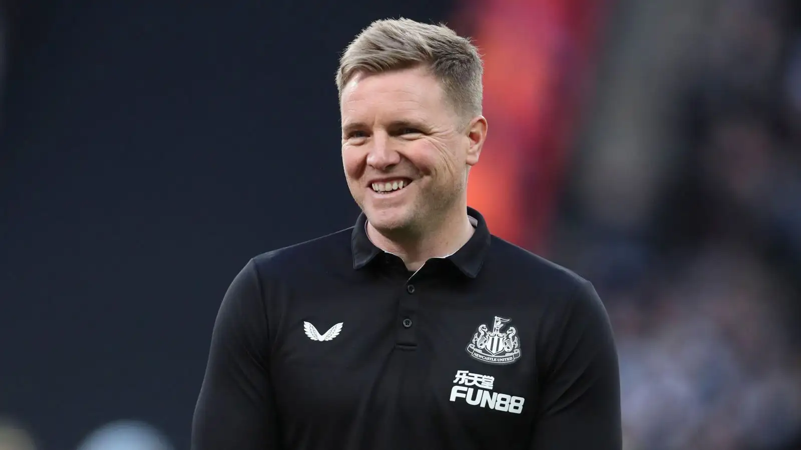 Newcastle manager Eddie Howe smiles