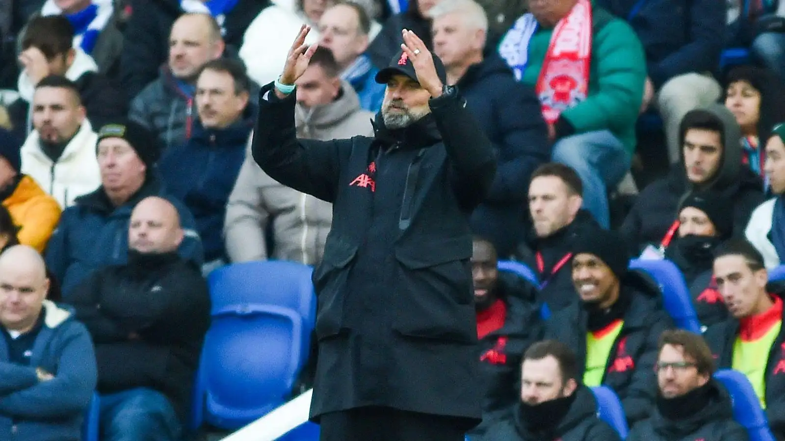 Liverpool manager Jurgen Klopp reacts