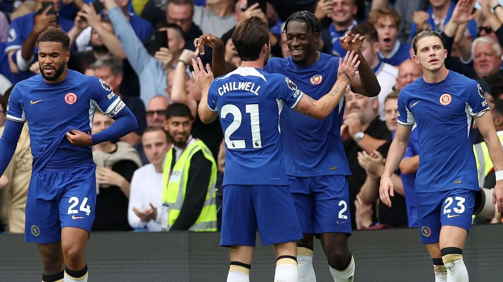 Liverpool brave fan reaction with blue kit, Liverpool