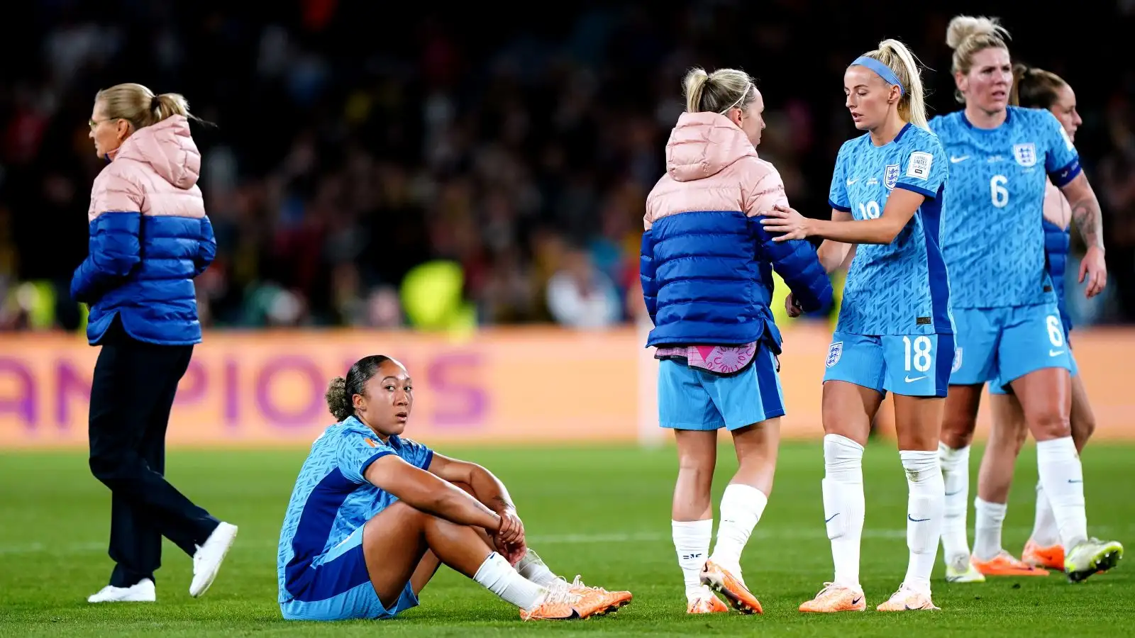 Lauren James looks dejected after England lose 1-0 to Spain in the World Cup final