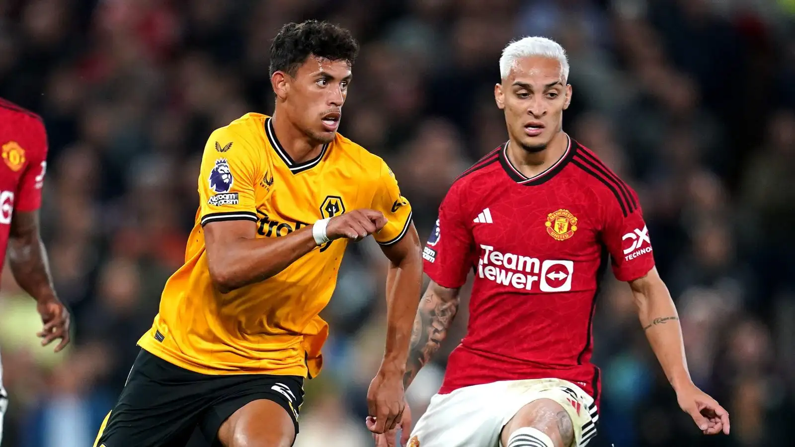 Wolves midfielder Matheus Nunes during a game against Manchester United.