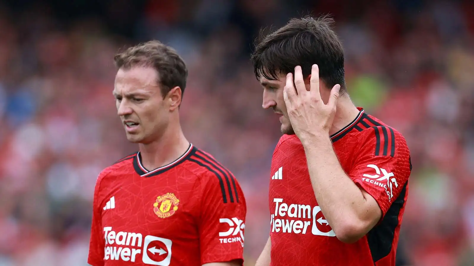 Manchester United's Jonny Evans and Harry Maguire