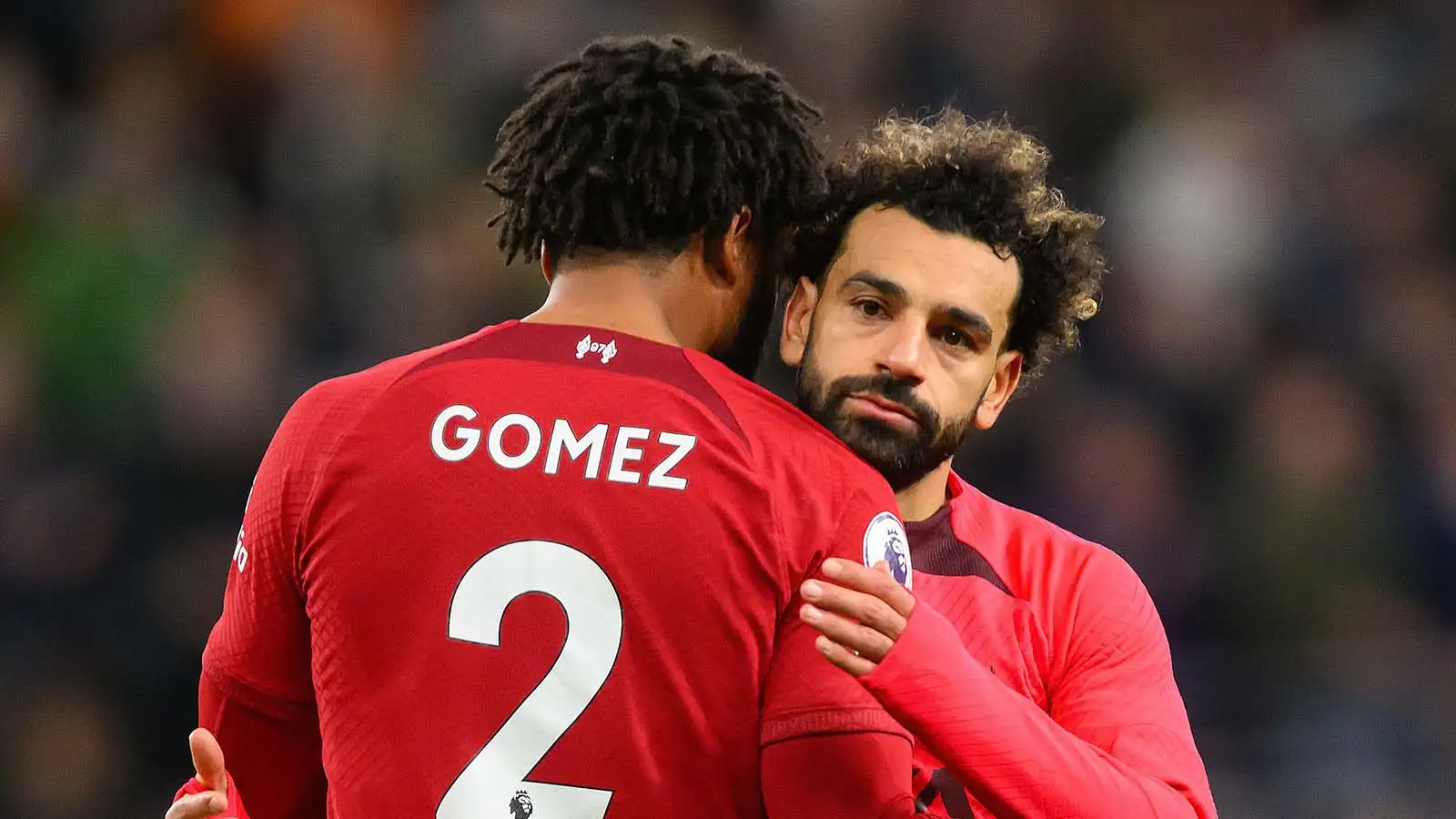 Liverpool's Mo Salah and Joe Gomez