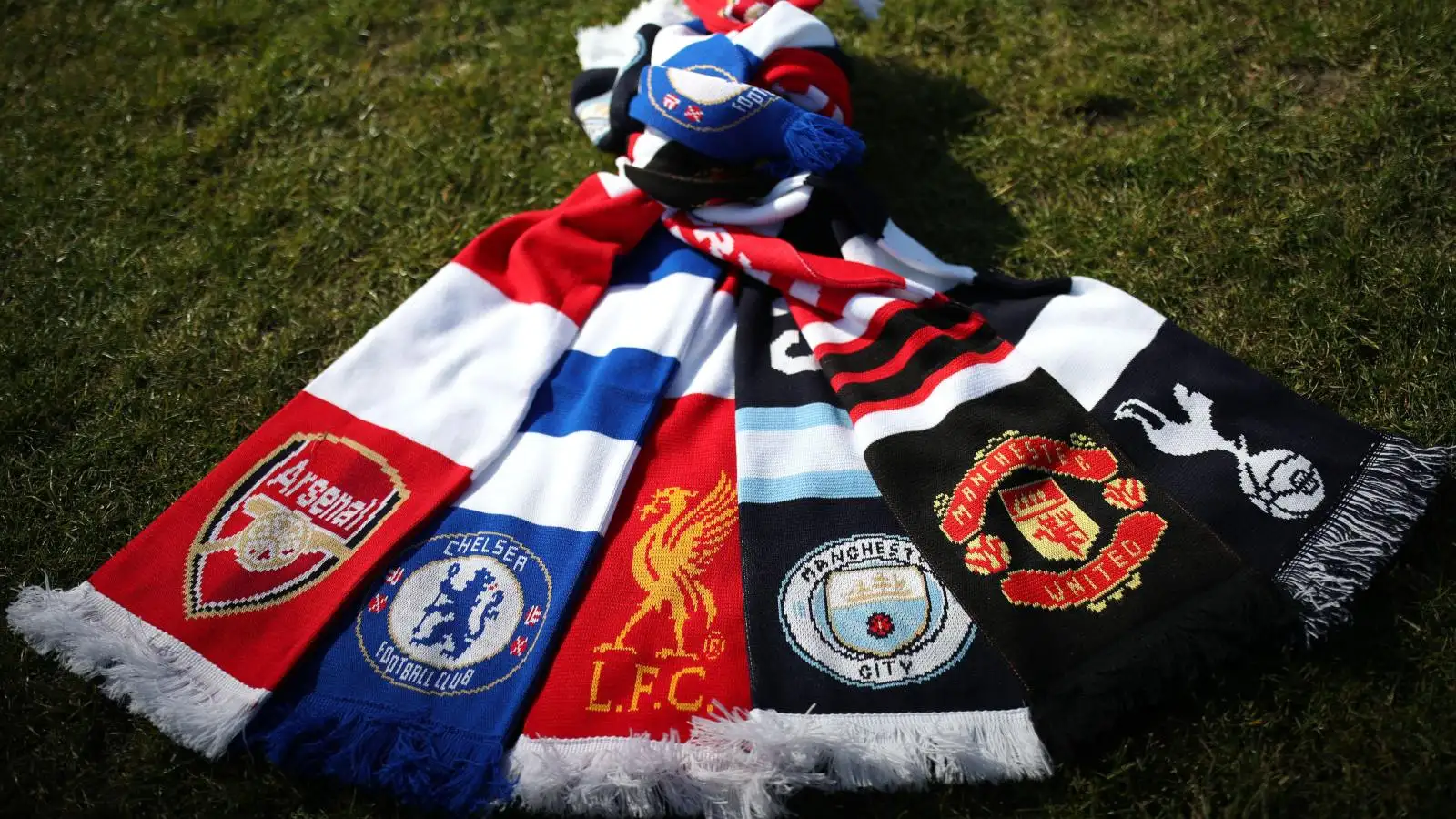 Scarves for the Premier League 'big six' clubs.