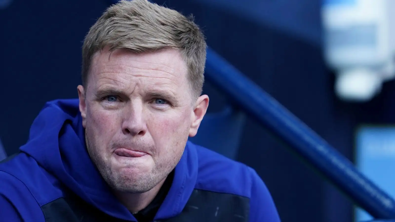Eddie Howe looks on during a Premier League match.