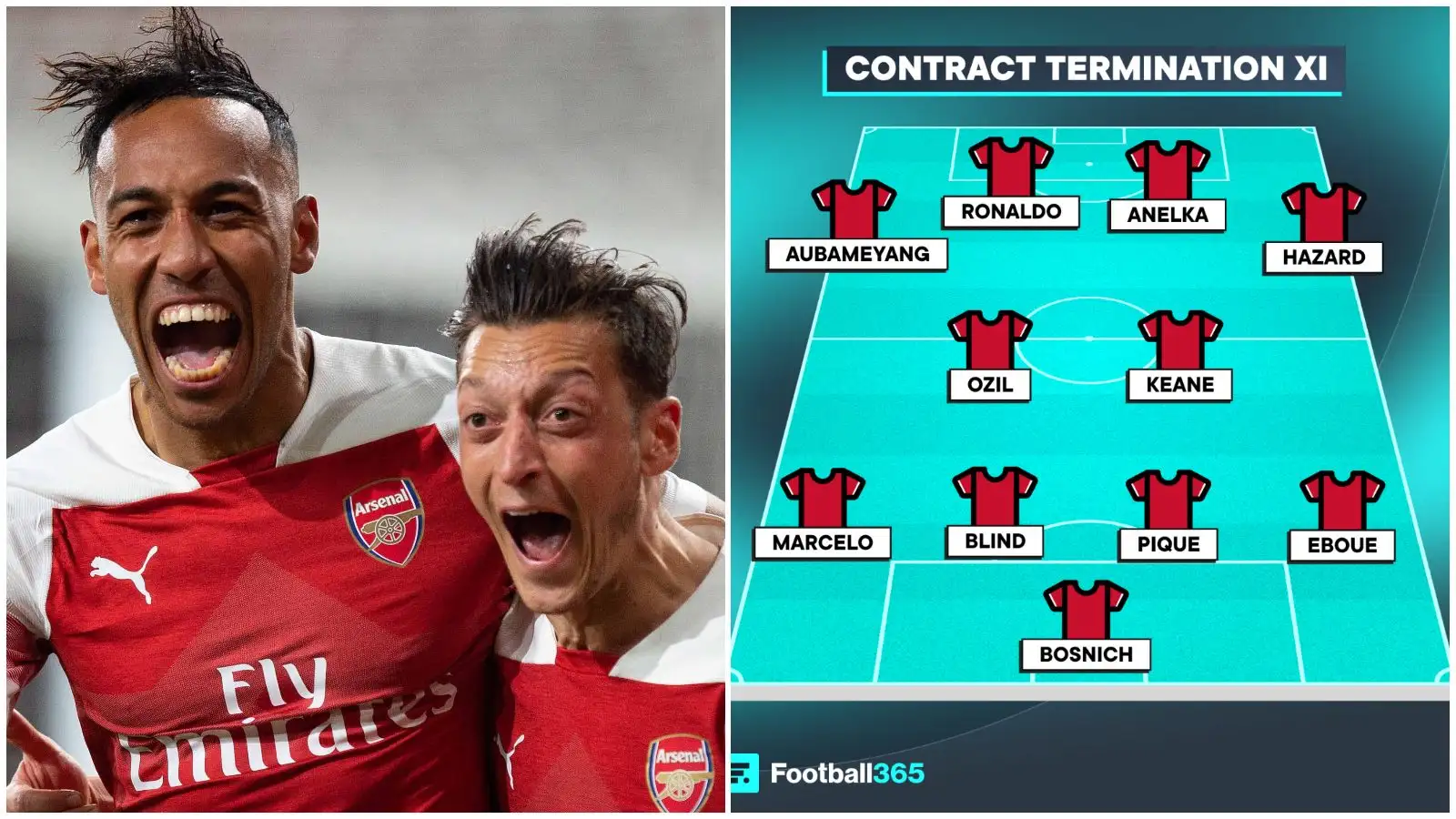 Pierre-Emerick Aubameyang and Mesut Ozil feature in our contract termination XI.