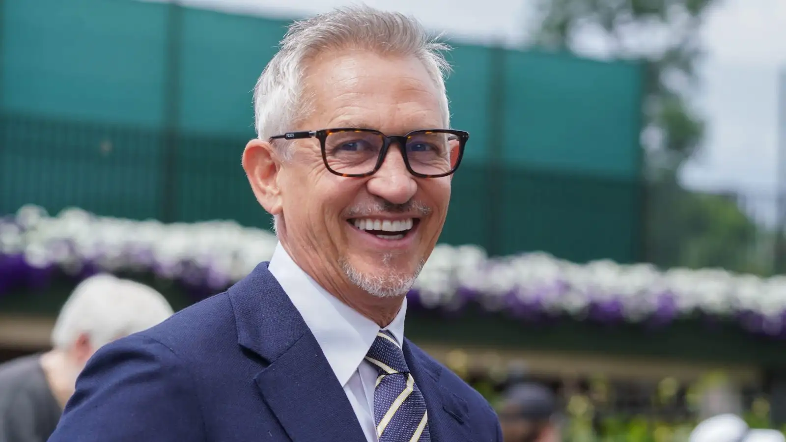 Previous England demonstrator and Match of the Day host Gary Lineker at Wimbledon.