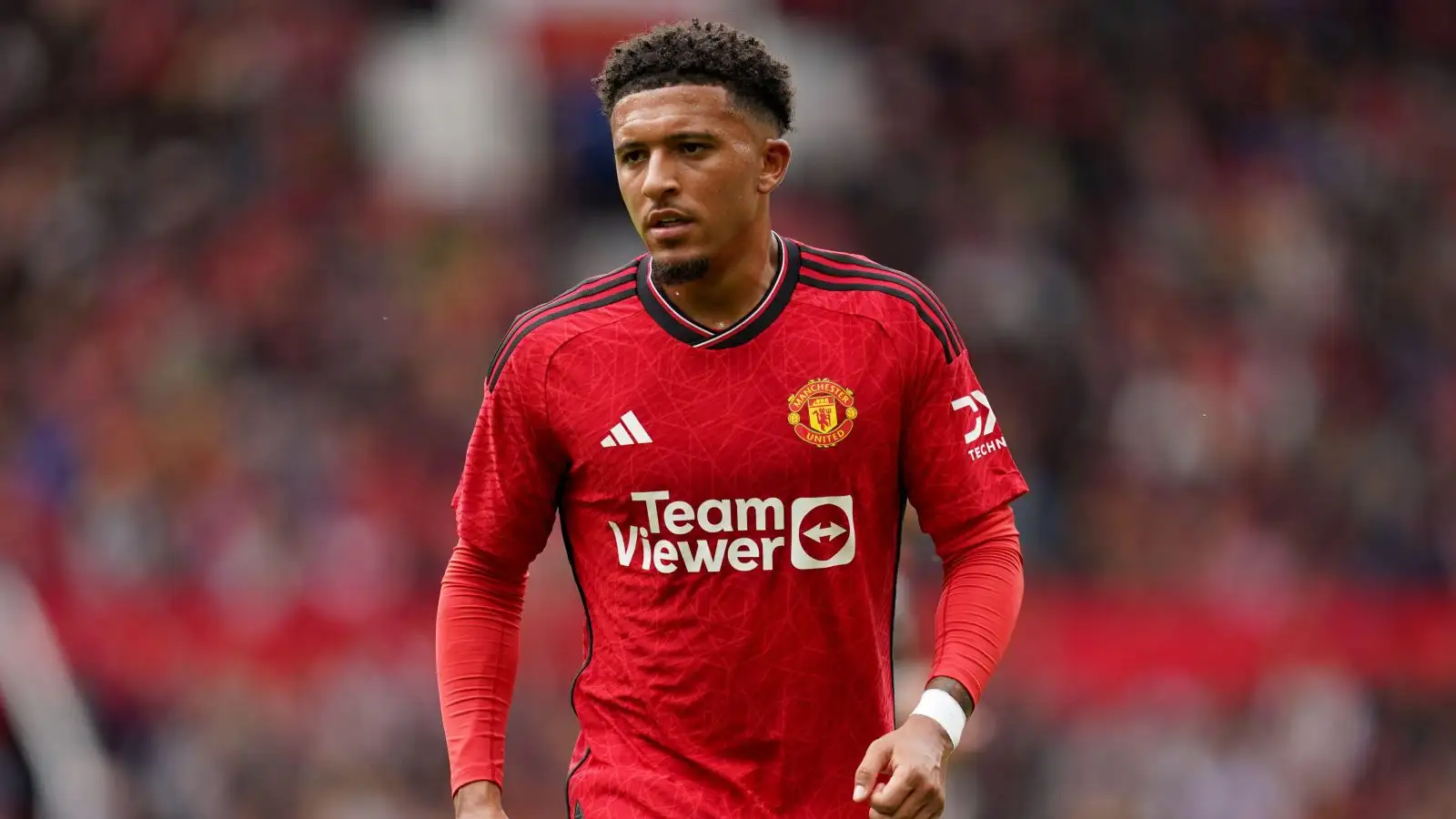 Jadon Sancho during a match for Manchester United.