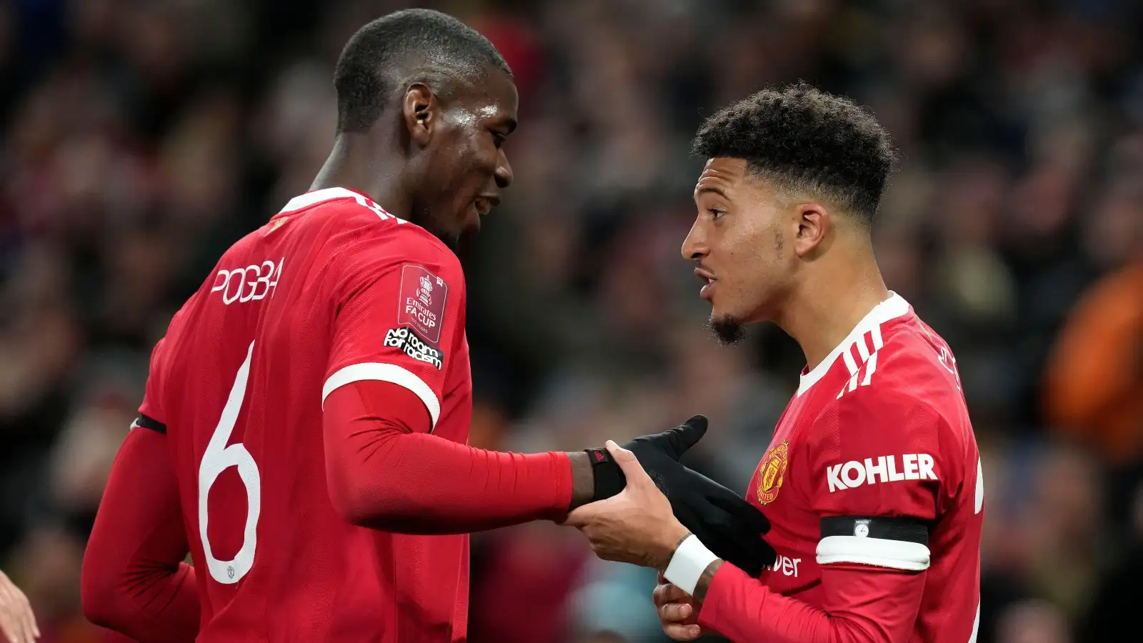 Paul Pogba and also Jadon Sancho during their time together at Manchester United.