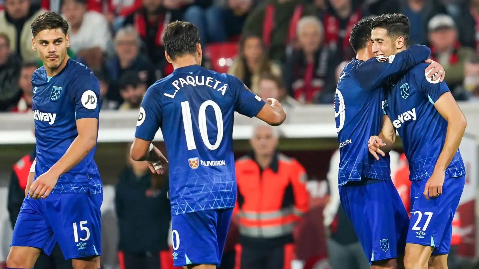 Freiburg 1-2 West Ham: Aguerd nets winner as Moyes' side move clear at top of their UEL group 3 c?url=https%3A%2F%2Fd2x51gyc4ptf2q.cloudfront.net%2Fcontent%2Fuploads%2F2023%2F10%2F05194658%2FNayef Aguerd scores for West Ham