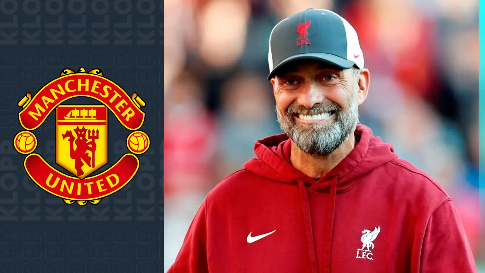Jurgen Klopp with a Manchester Joined badge