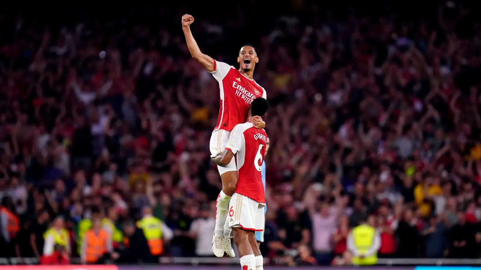 Neville names the three players Arsenal must 'keep fit' to take their 'big chance' and win the title 2 c?url=https%3A%2F%2Fd2x51gyc4ptf2q.cloudfront.net%2Fcontent%2Fuploads%2F2023%2F10%2F09094729%2FWilliam Saliba Gabriel Magalhaes Arsenal F365