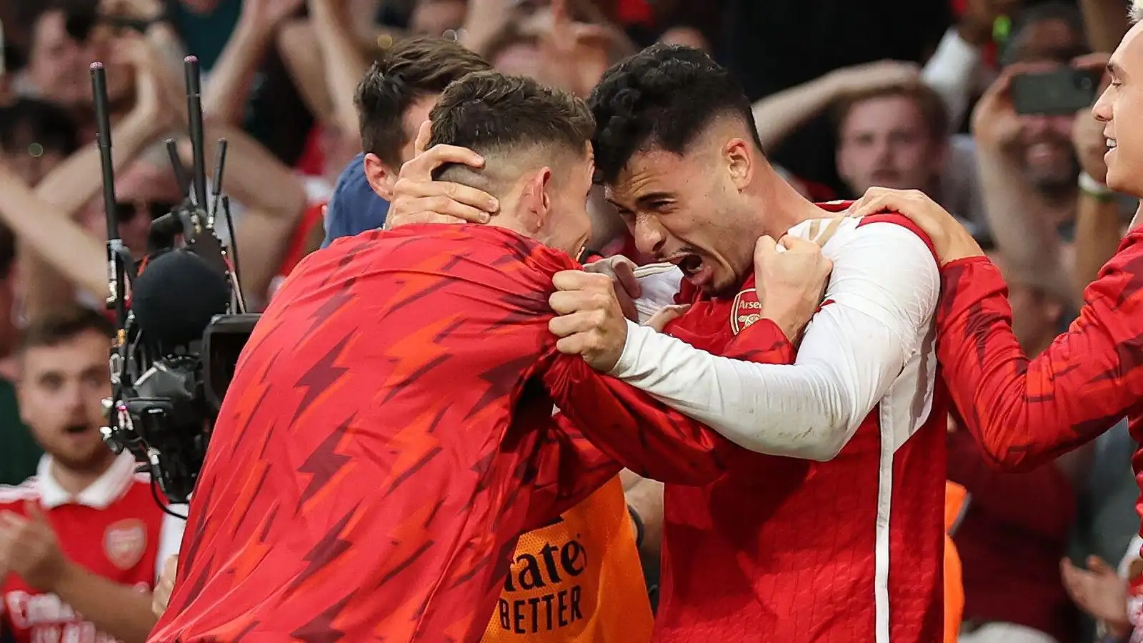 Arsenal forward Gabriel Martinelli celebrates