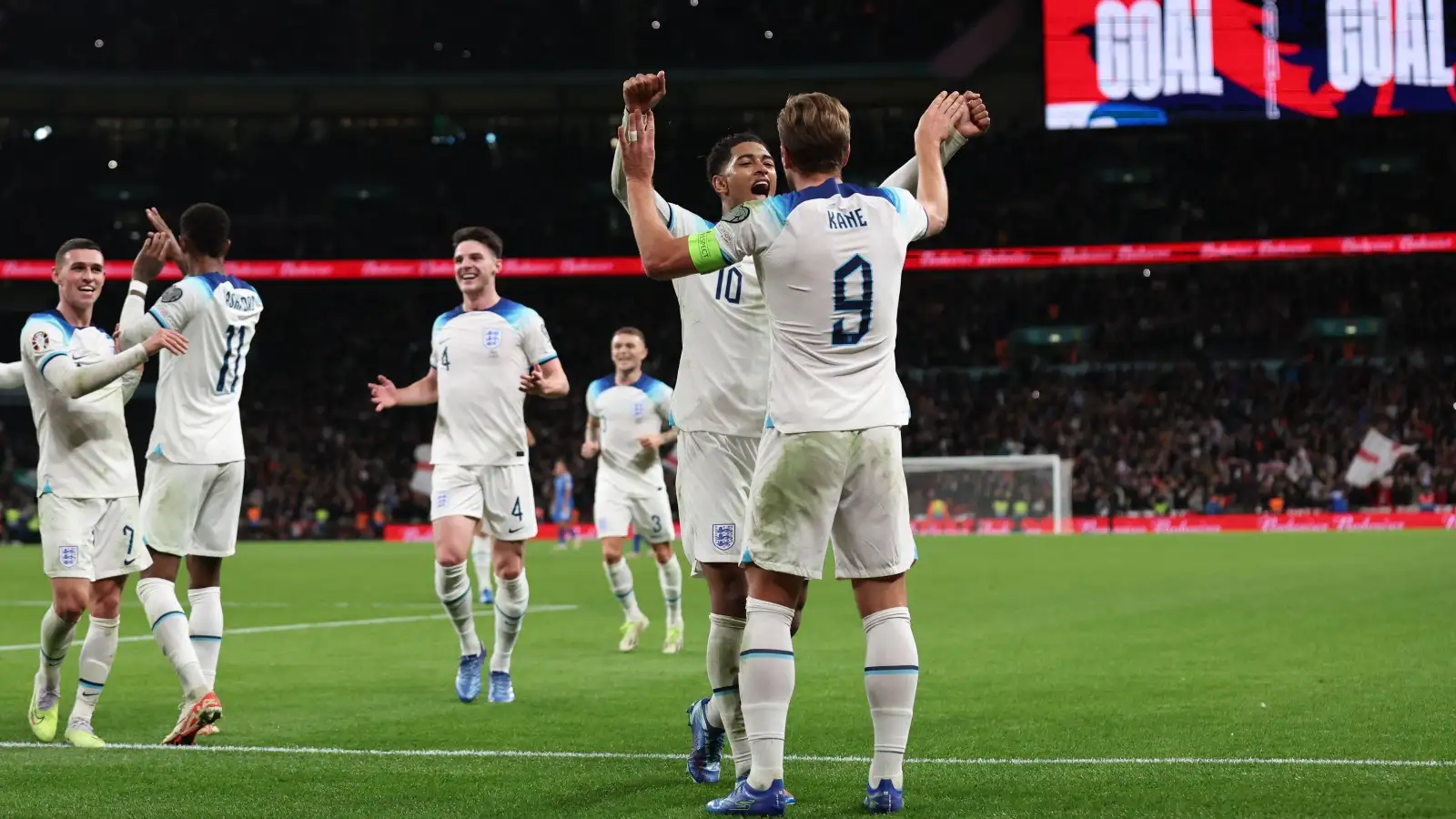 Jude Bellingham and Harry Kane share joy an England impulse.