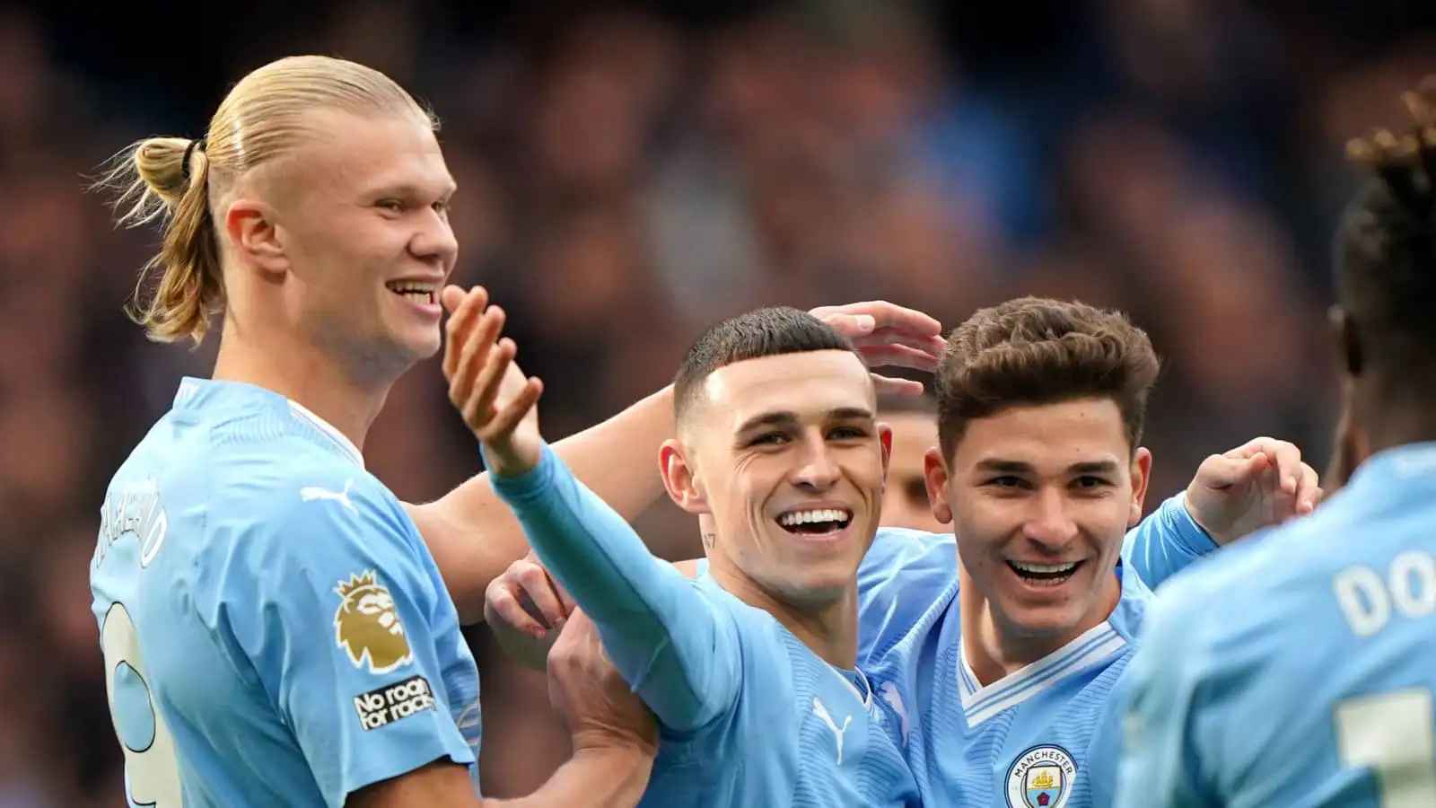 Man City star Guardiola 'gives up' has 'convinced' Barcelona dreaming of double raid with Haaland 1 Erling Haaland, Phil Foden, Julian Alvarez, Manchester Urban, October 2023