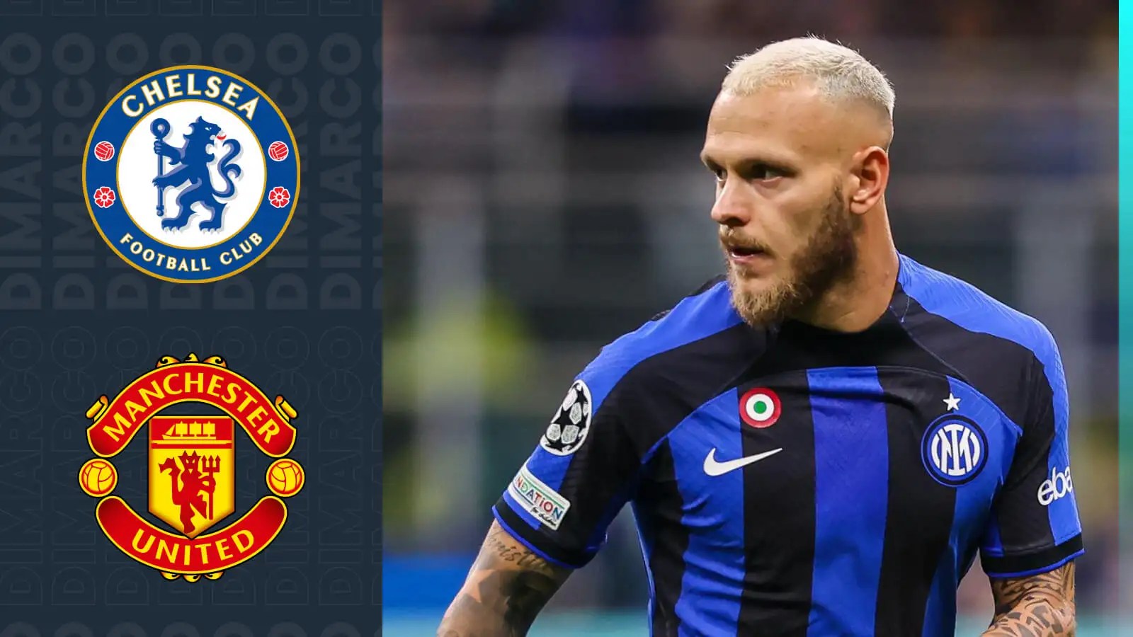 Chelsea make January 'enquiry' for £50m Man Utd target amid contract standoff 4 c?url=https%3A%2F%2Fd2x51gyc4ptf2q.cloudfront.net%2Fcontent%2Fuploads%2F2023%2F10%2F25103125%2FF365 Two Badges Dark Federico Dimarco with Chelsea Man UTD 1