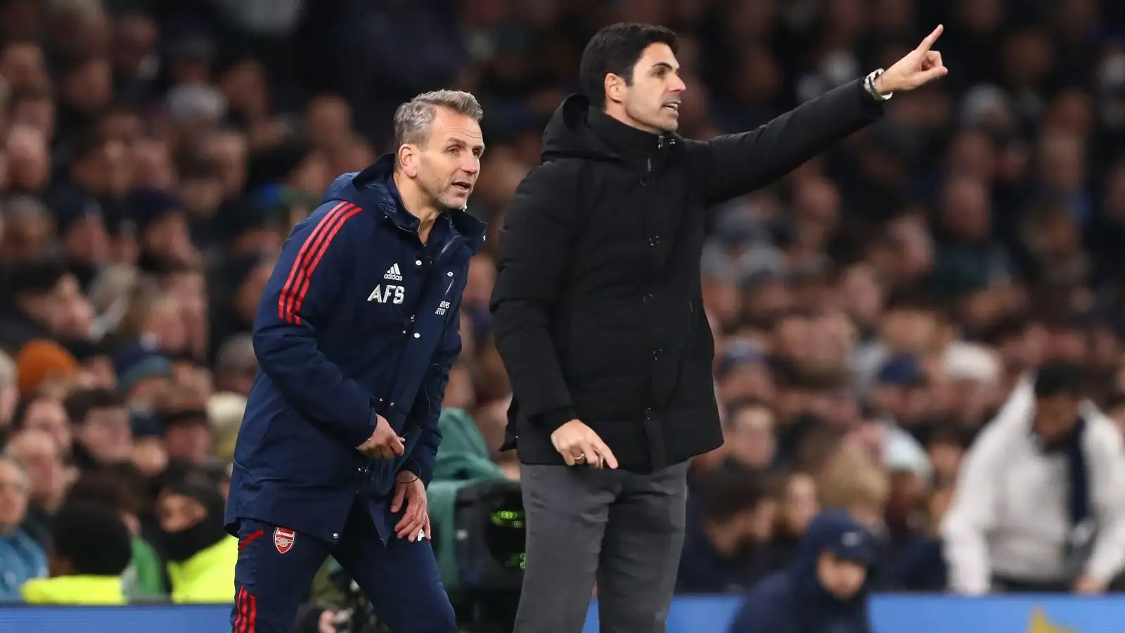 Ex-Man Utd boss Van Gaal targets Arsenal key figure for 'crisis club'; reporter claims move is 'possible' 3 c?url=https%3A%2F%2Fd2x51gyc4ptf2q.cloudfront.net%2Fcontent%2Fuploads%2F2023%2F10%2F26112031%2FAlbert Stuivenberg and Mikel Arteta