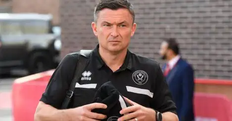 Sheffield United manager Paul Heckingbottom arrives for a Premier League match.