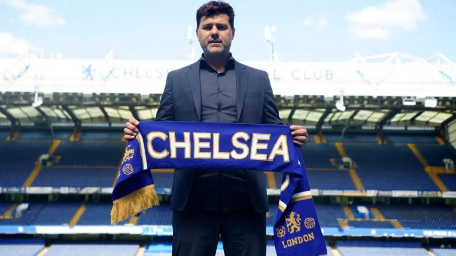 Hazard hopes for 'class and dignity' when Chelsea boss Pochettino returns to face Tottenham 1 Mauricio Pochettino grips upwards a Chelsea headscarf.