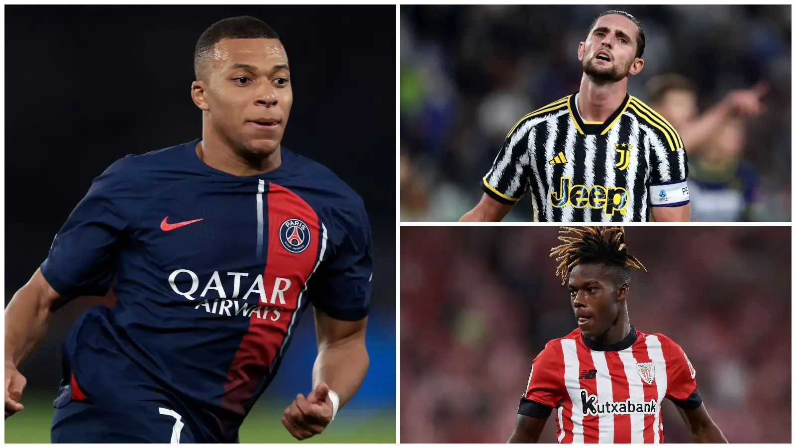 Kylian Mbappe, Adrien Rabiot and Nico Williams are all out of contract next year.