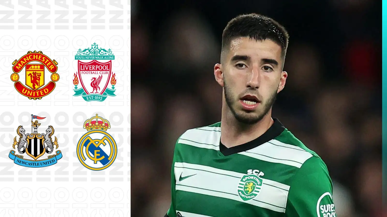 Illustrating off protector Goncalo Inacio has been connected through Manchester Joined, Liverpool, Newcastle and Real Madrid.