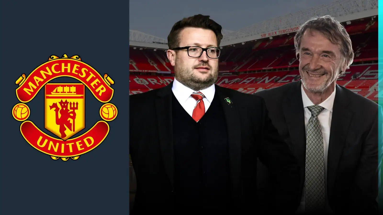 Man Utd takeover: Ratcliffe exodus begins as boss 'steps down' after 'succeeding' despite 'struggles' 1 Richard Arnold and Sir Jim Ratcliffe with the Manchester Joined badge.