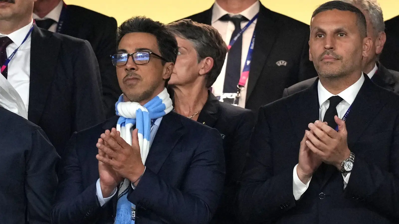 Manchester City owner Sheikh Mansour and chairman Khaldoon Al Mubarak.