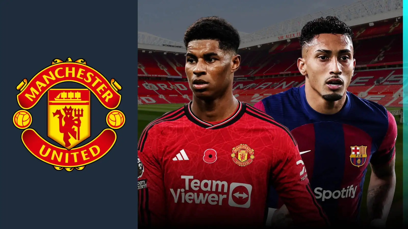 Male Utd onward Marcus Rashford as well as Raphinha