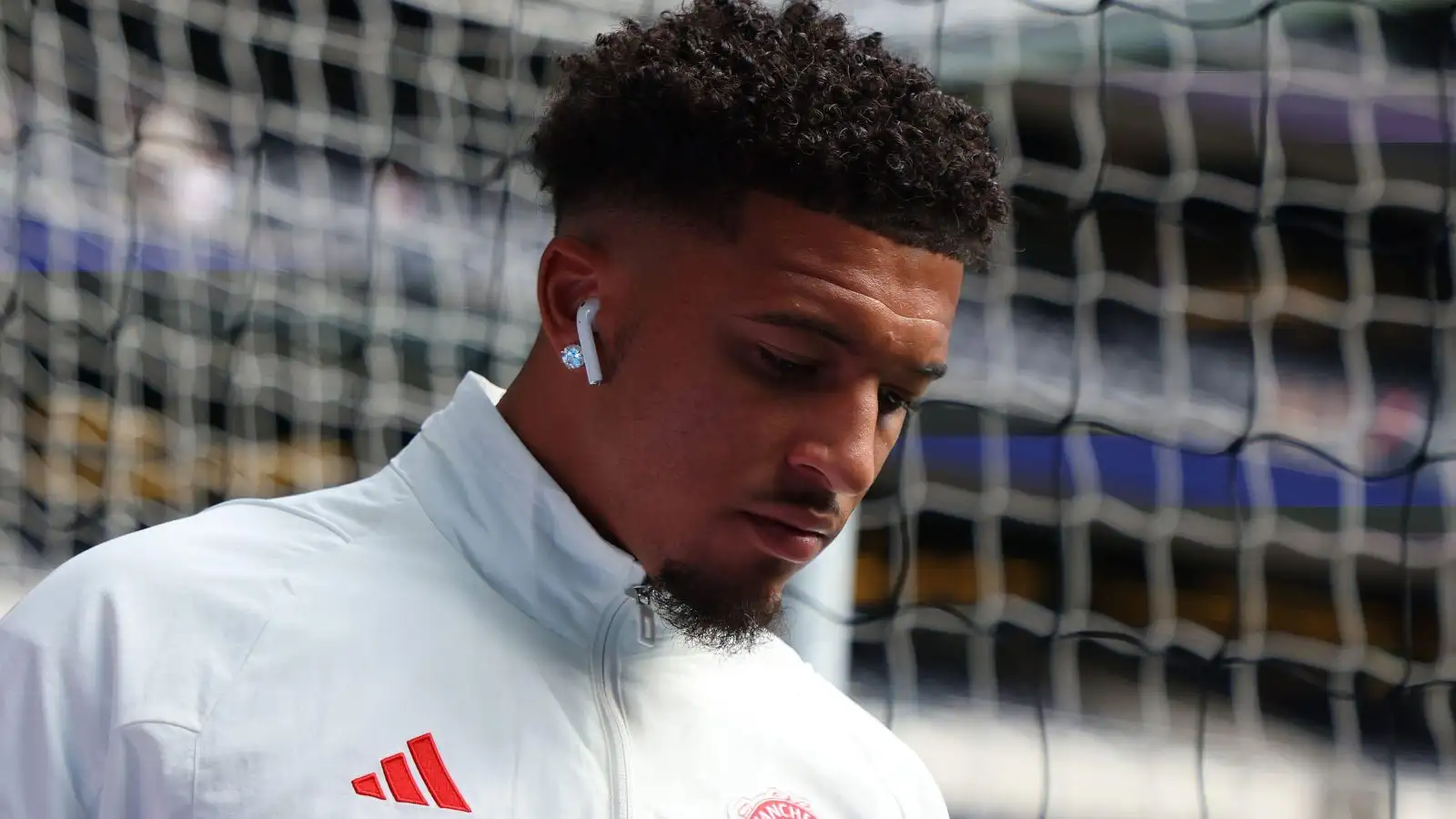 Manchester United winger Jadon Sancho comes in for a match.