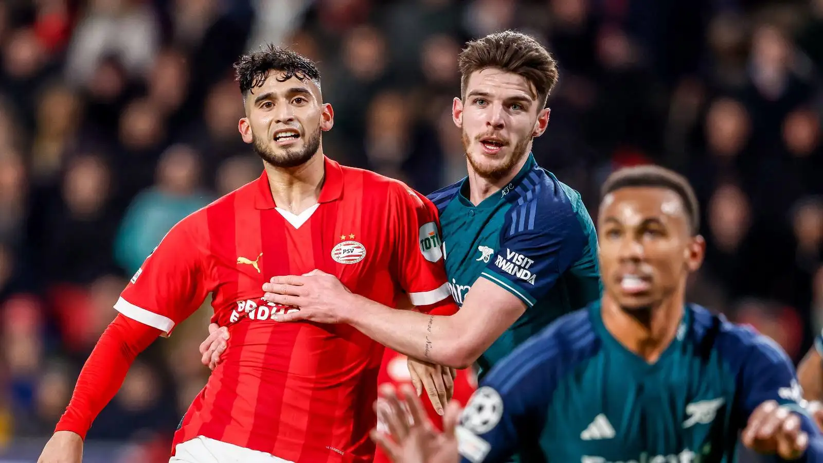 PSV Eindhoven 1-1 Arsenal: Nketiah nets as much-changed Gunners side scrape draw in dead-rubber 6 c?url=https%3A%2F%2Fd2x51gyc4ptf2q.cloudfront.net%2Fcontent%2Fuploads%2F2023%2F12%2F12195606%2FDeclan Rice in action for Arsenal against PSV Eindhoven