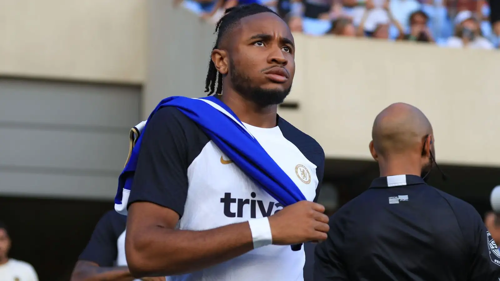 Chelsea demonstrator Christopher Nkunku before a pre-period courteous.