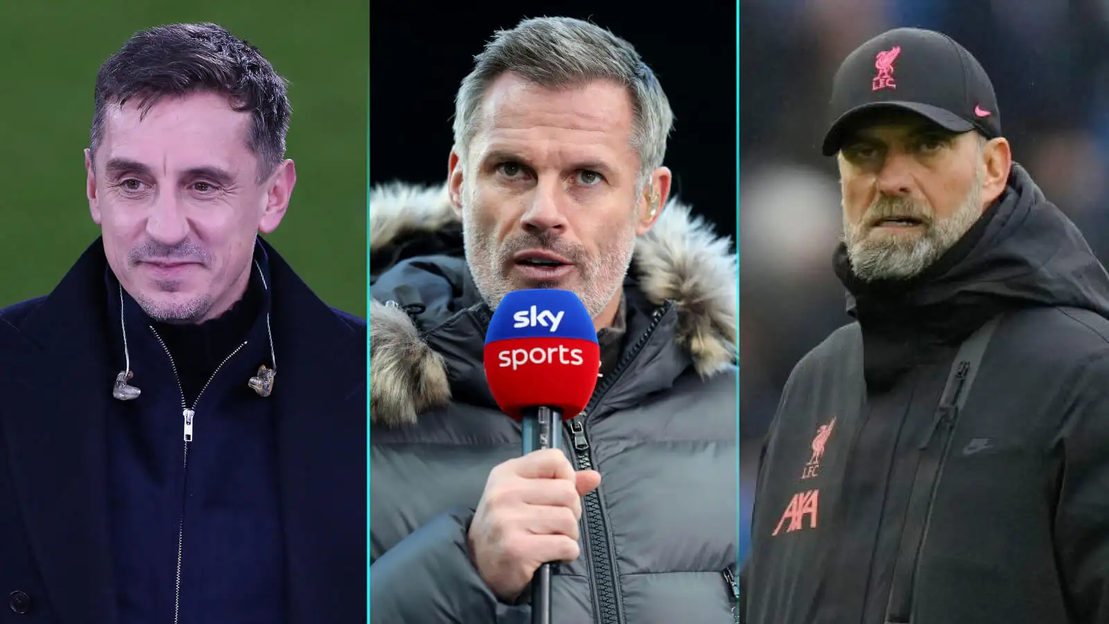 Gary Neville, Jamie Carragher as well as Liverpool employer Jurgen Klopp