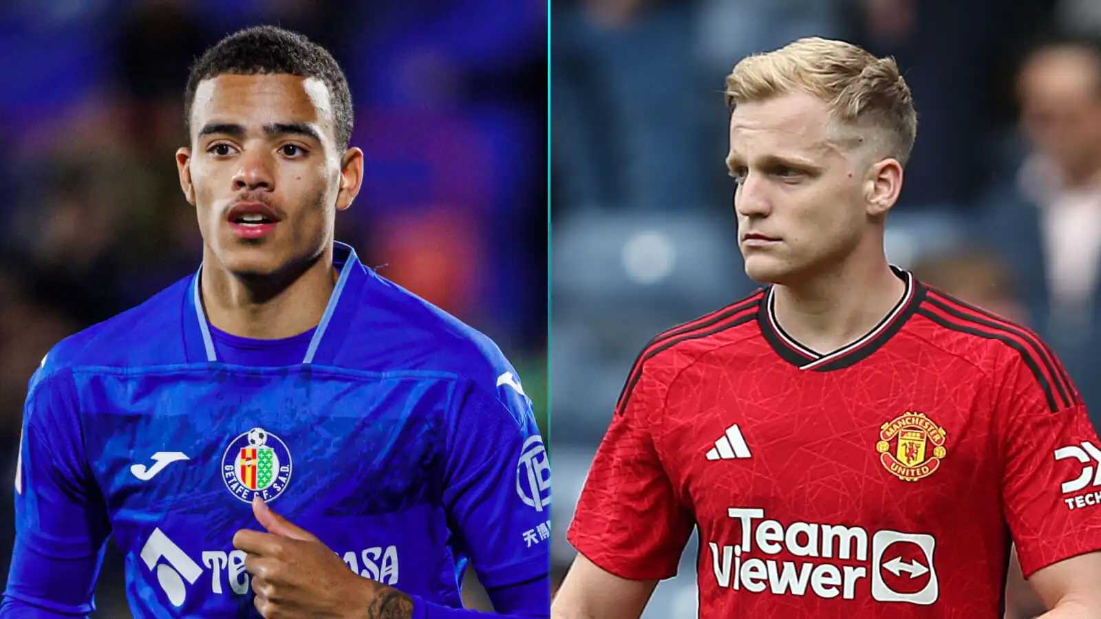 Guy Utd duo Mason Greenwood (on lending through Getafe) and Donny van de Beek