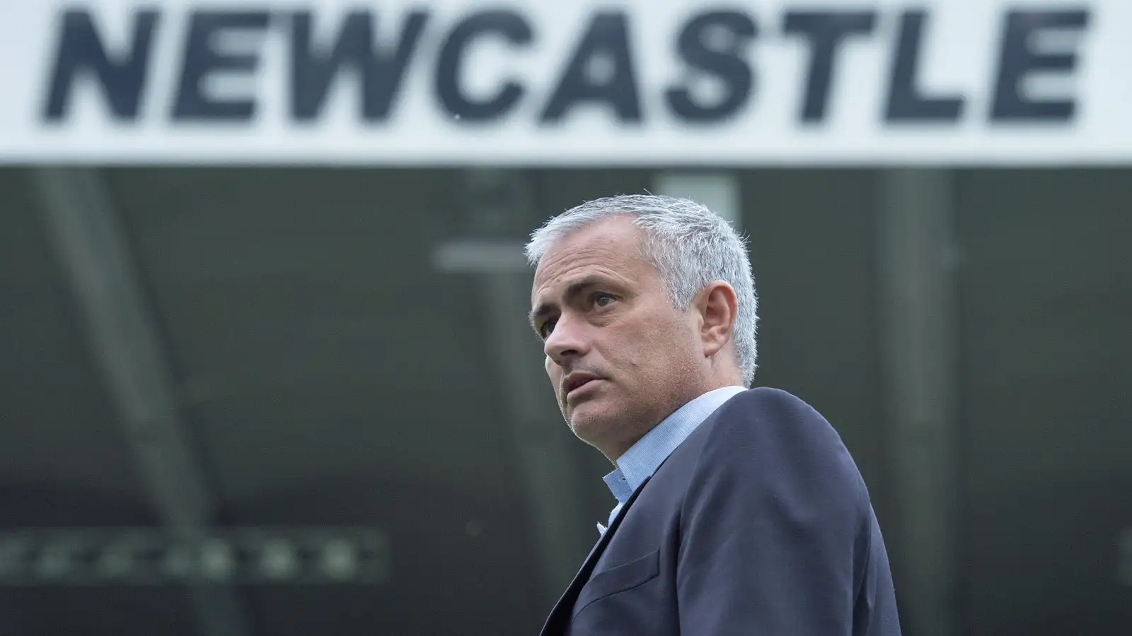 Jose Mourinho at St James' Park before a game against Newcastle.