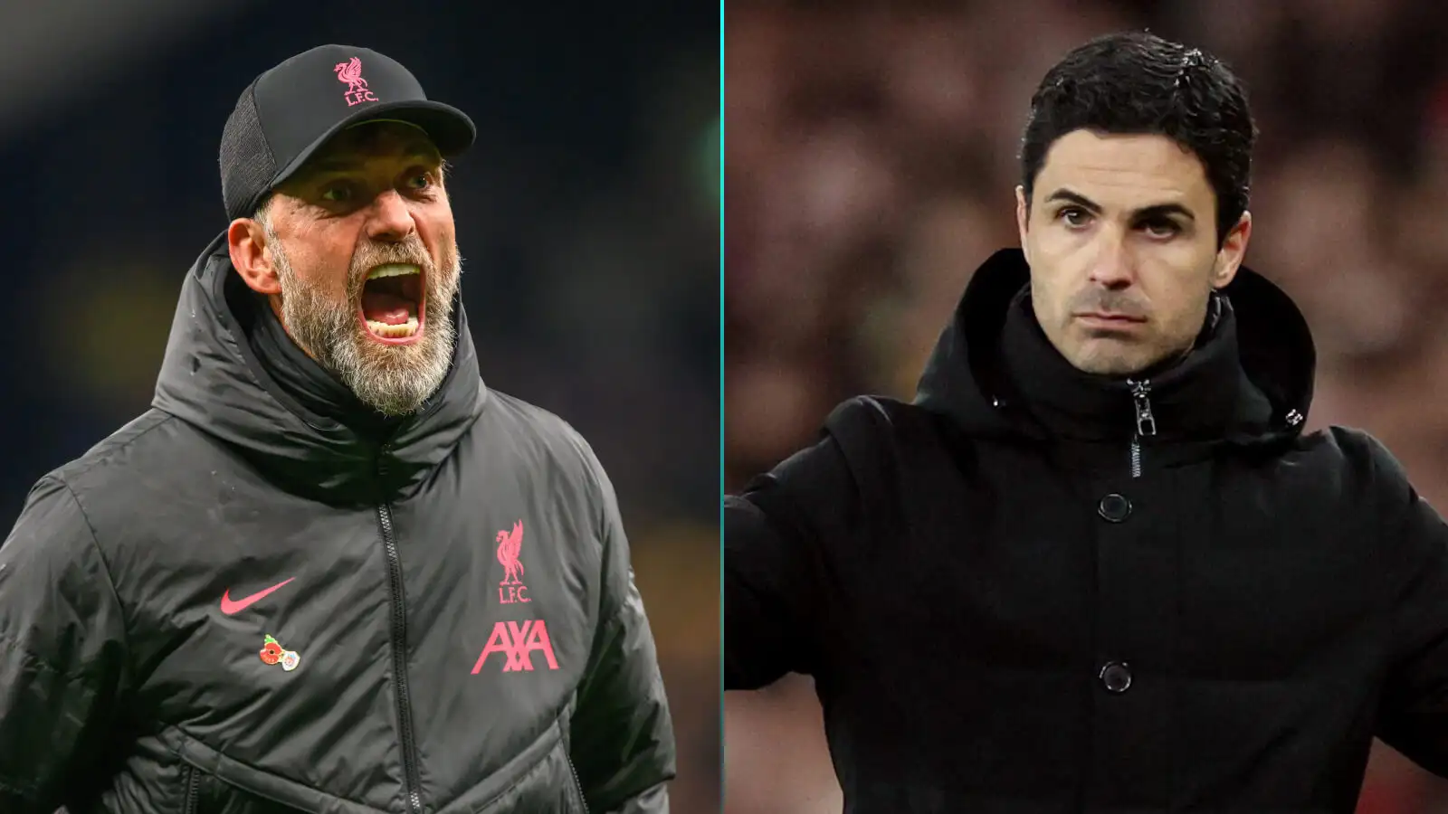 Liverpool employer Jurgen Klopp and Arsenal optimal mutt Mikel Arteta