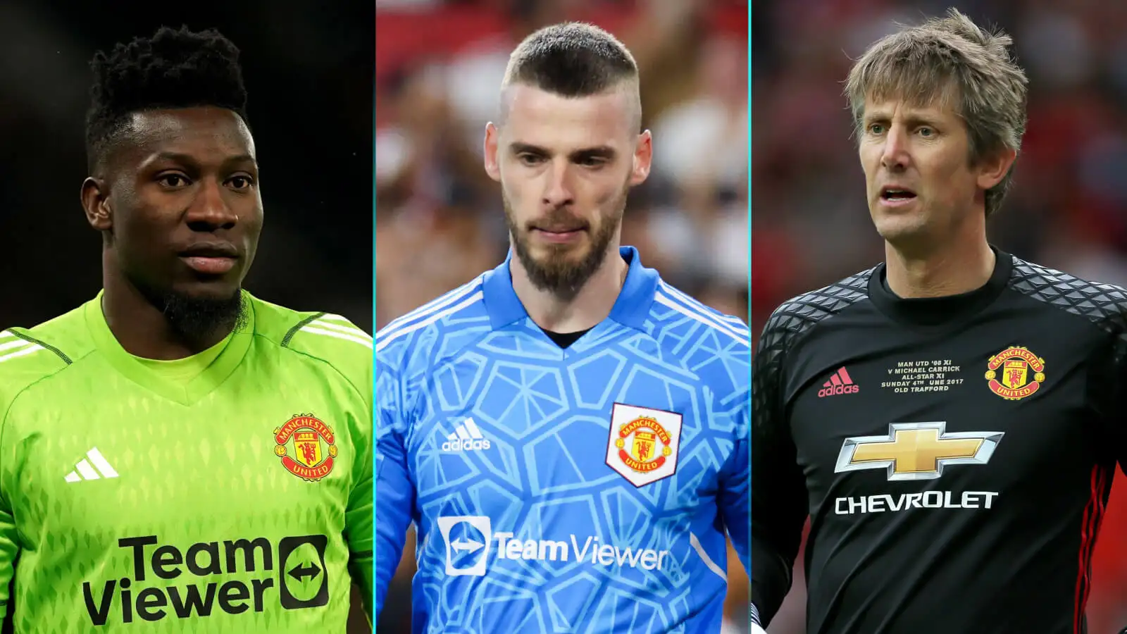 Andre Onana, David de Gea, Edwin van der Sar, Manchester Unified