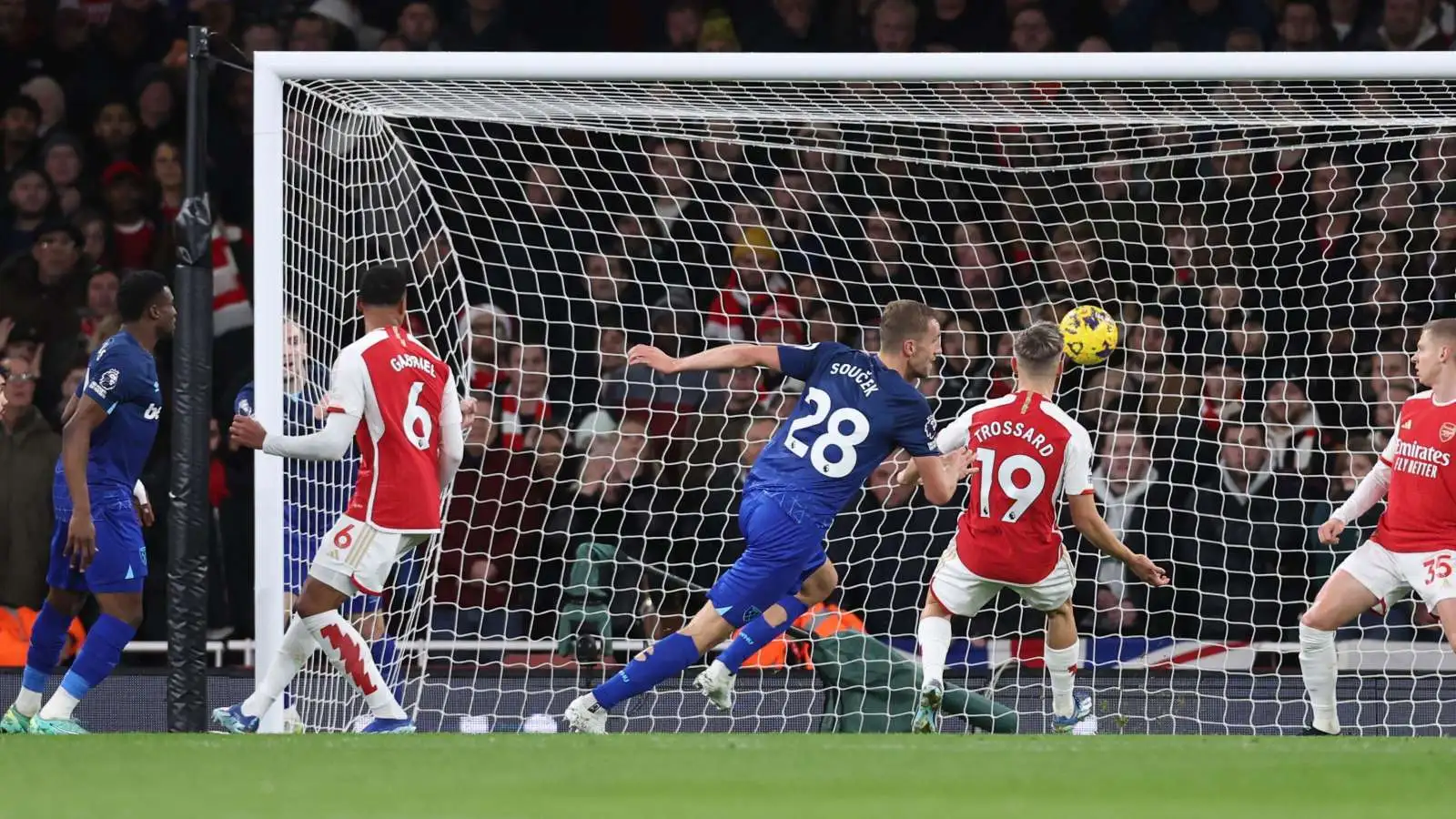 Tomas Soucek opens the scoring at the Emirates