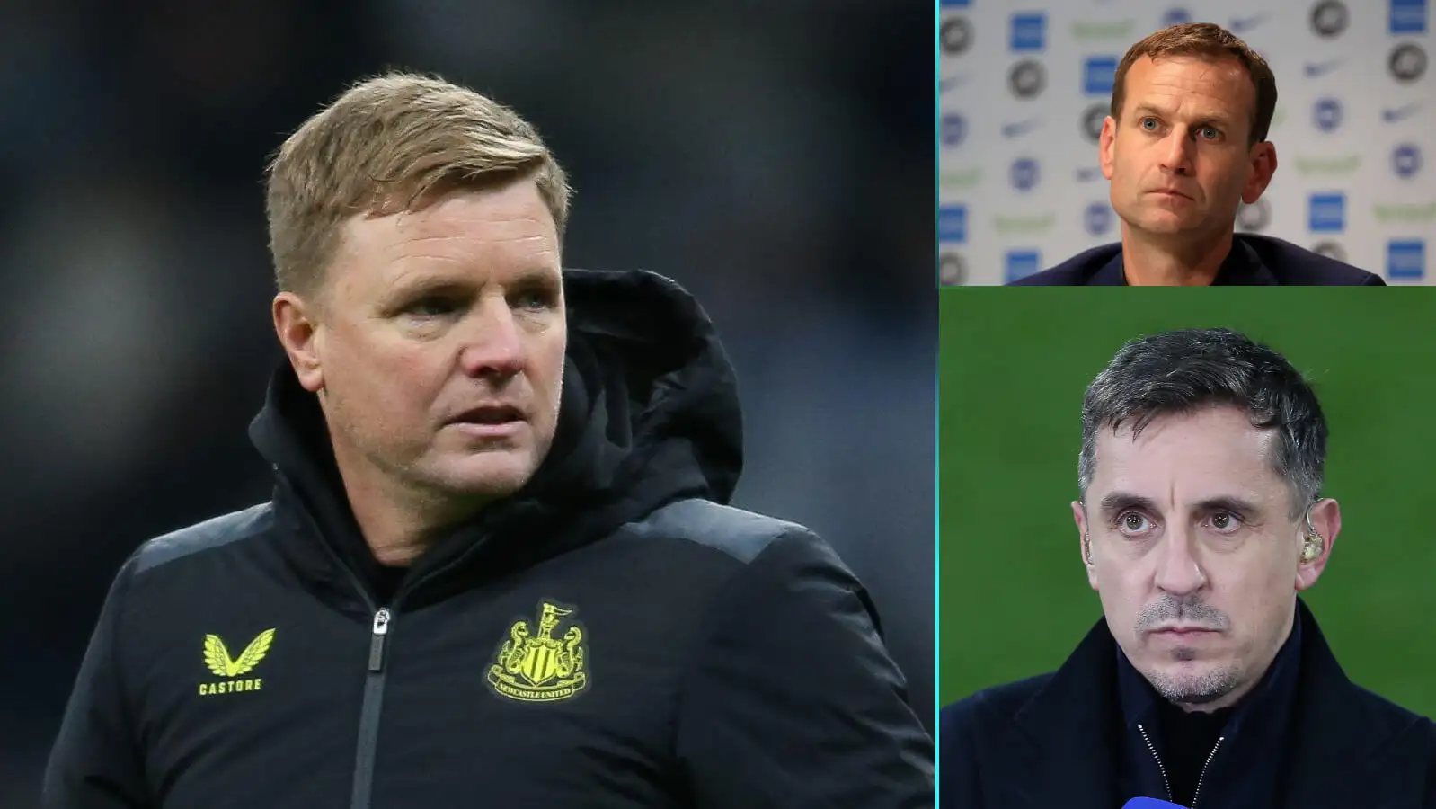 Eddie Howe 'needs' Man Utd-linked 'calming presence' to avoid Newcastle sack, claims Neville 5 c?url=https%3A%2F%2Fd2x51gyc4ptf2q.cloudfront.net%2Fcontent%2Fuploads%2F2024%2F01%2F03092815%2FF365 Three Images Eddie Howe Dan Ashworth Gary Neville 11