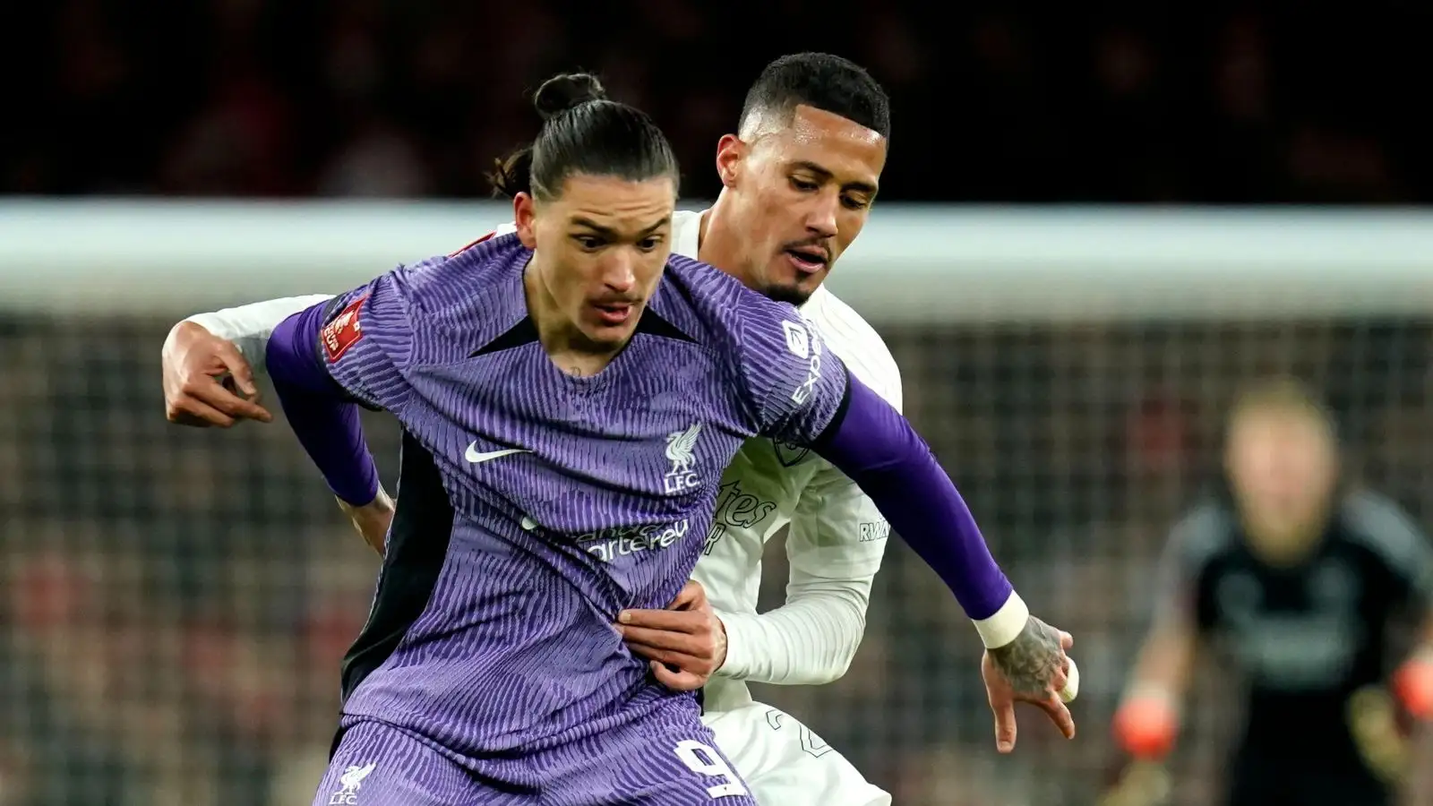 Liverpool loss 'disappoints' Arsenal star who urges Arteta's side to 'stick together' in bad 'moment' 5 c?url=https%3A%2F%2Fd2x51gyc4ptf2q.cloudfront.net%2Fcontent%2Fuploads%2F2024%2F01%2F08093735%2FWilliam Saliba challenges Darwin Nunez