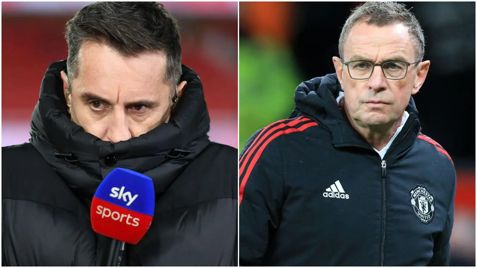 Man Utd 'got rid' of Rangnick after 'being scared to death' by requesting sales of '12 players' - Neville 5 c?url=https%3A%2F%2Fd2x51gyc4ptf2q.cloudfront.net%2Fcontent%2Fuploads%2F2024%2F01%2F10104243%2FGary Neville Ralf Rangnick Man Utd F365